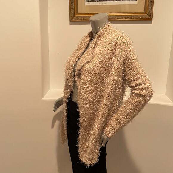 Adolfo Dominguez Open Front Jacket Cardigan Beige Size S - Picture 5 of 12